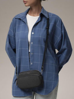 Сумка замшевая Deboro 30851 синий горох