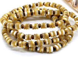 Браслет из перламутра диски 5*2мм цв.кремовый, 16см