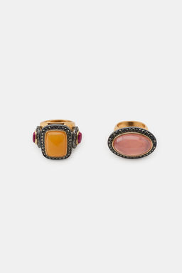 PACK 2 ANILLOS PIEDRAS BRILLOS / Dorado - Zara фото 4