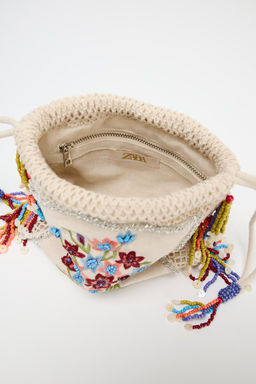 FLORAL EMBROIDERED BUCKET BAG - Zara фото 5