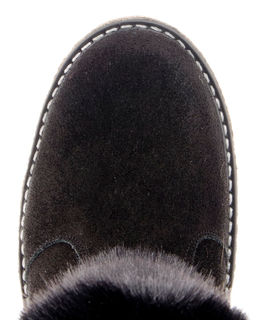 Унты женские на войлочной подошве.Черн., Замша. Черная "норка". Молния