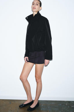 BOMBER OVERSIZE CREMALLERA / Negro