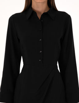 Siyah Regular Fit Dokuma Elbise - Pierre cardin фото 5