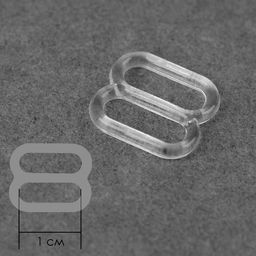 Цена за 2 шт. Регулятор для бретелей, пластиковый, 10 мм, 100 шт, цвет прозрачный - Арт узор фото 2
