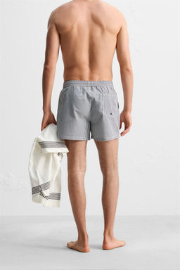 SEERSUCKER MID-LENGTH SWIMMING TRUNKS - Zara фото 24