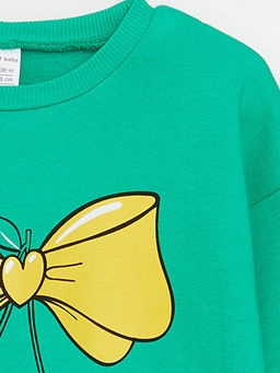 Bisiklet Yaka Bask?l? K?z Bebek Sweatshirt - Waikiki фото 2