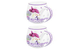 Набор 2 кружек 400 мл 13*10*8,5 см Лаванда бочонок, NEW BONE CHINA - Elan gallery фото 5