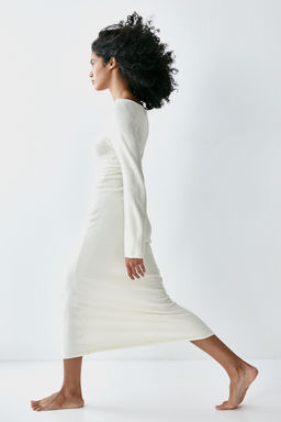 Vestido off-the-shoulder de chenilla - H&m фото 5