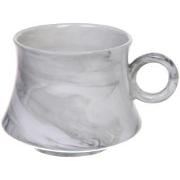 Чайная пара "Мрамор" (кружка 200мл+блюдце), серая