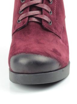 04-R135-2 BURGUNDY Ботинки зимние женские (натуральная замша, натуральный мех) - Фабричный китай фото 6
