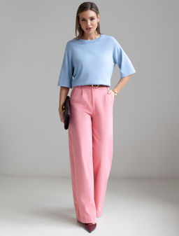 Свободный джемпер с рукавом 3/4 тонкой вязки из вискозы