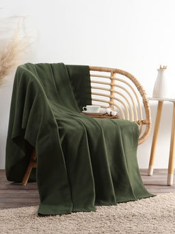 Плед "Экономь и Я" Темно-зеленый 150*130 см, пл.160 г/м2, 100% п/э