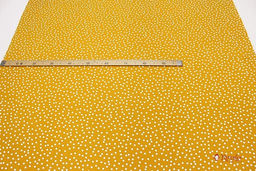 Штапель Россыпь среднего гороха-2 на ярко-горчичном, ш.1.44м, вискоза-100%, 100гр/м.кв - Купава фото 3