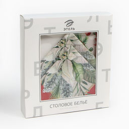 Набор новогодний «Этель. Рождественский венок»: скатерть 110×150 см, с ВГМО, салфетки 40×40 см, 4 шт.