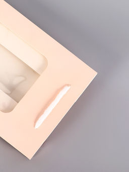 Цена за 12 шт. Пакет подарочный под бутылку с PVC окном 12.5×8.5×36 см, розовый