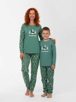 Пижама детская кулирка с брюками "БЭМБИ" ЗЕЛЕНЬ