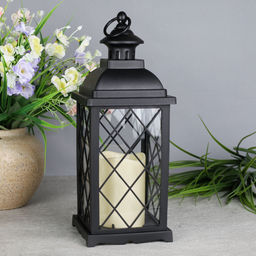 Светильник фонарь настольный 13x13x33 см черный / YR1411B /уп 24/НОВОГОДНИЙ - Галеонтрейд фото 3