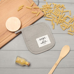 Прихватка Этель «HOME», цвет серый, 16×16 см, 50%хл, 50%лен