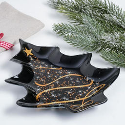 Тарелка новогодняя плоская «Ёлочка», 19.5×16.5 см