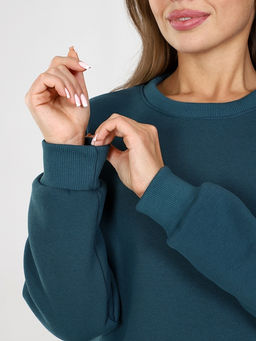 Свитшот женский из футера с начесом Петроль - Амавес-текстиль фото 5