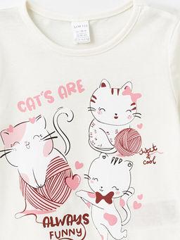 Bisiklet Yaka Bask?l? K?sa Kollu K?z Bebek Ti??rt - Waikiki фото 2