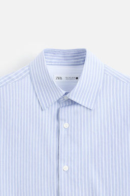 STRIPED SHIRT WITH CONTRAST COLLAR - Zara фото 9