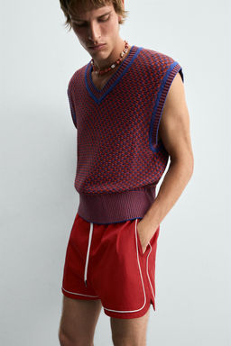 CONTRAST TRIM SHORTS - Zara фото 6