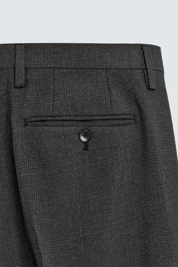TEXTURED CHECK SUIT TROUSERS - Zara фото 11