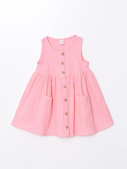 Bisiklet Yaka Kolsuz Basic K?z ?ocuk Elbise