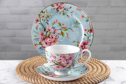 Набор тарелок для десертов 2 пр. 19*19*2 см Яблоневый цвет на голубом NEW BONE CHINA - Elan gallery фото 5