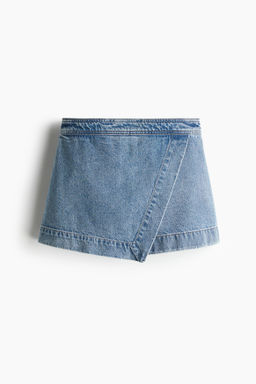 Falda pantal?n cruzada en denim