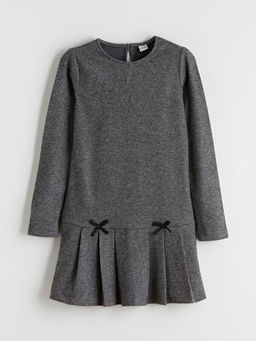 Bisiklet Yaka Pileli K?z ?ocuk Elbise