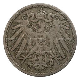 Монета 5 пфеннигов 1899 года J Германия