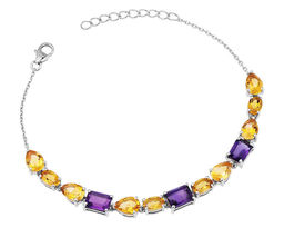 Браслет, аметист , цитрин, Калермо