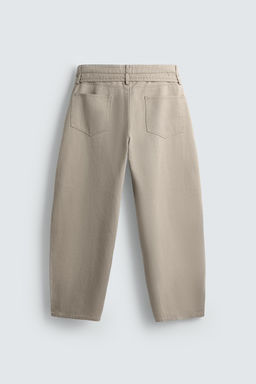 BELTED WIDE-LEG BALLOON FIT TROUSERS - Zara фото 9