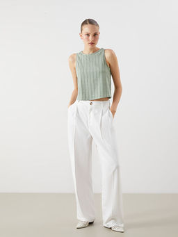 Bisiklet Yaka Dokulu Bluz