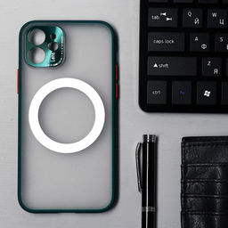 Чехол LuazON для iPhone 12, поддержка MagSafe, с окантовкой, пластиковый, зеленый