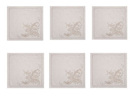 01с-44ЯК Салфетка 45*45 "Кружева" цв. бежевый (по 6 шт