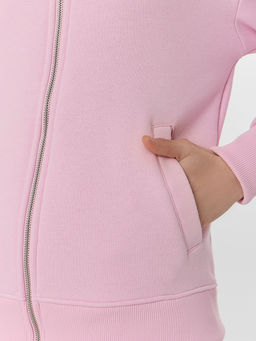 Толстовка женская розовая на молнии