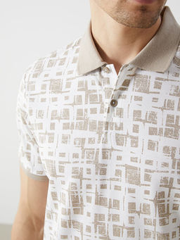 Polo Yaka K?sa Kollu Desenli Pike Erkek Ti??rt