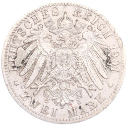 2 марки 1901 года Германия (Пруссия) 200 лет Пруссии