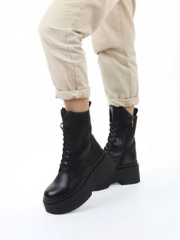 04-PAT225-1Z BLACK Ботинки зимние женские (натуральная кожа, 100% шерсть)