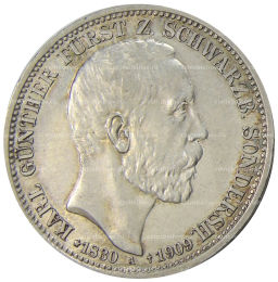 3 марки 1909 года A Германия (Шварцбург-Зондерсгаузен)  Смерть Карла Гюнтера
