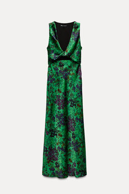 FLORAL PRINT SATIN DRESS - Zara фото 4