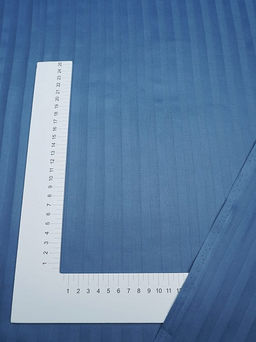 Сатин-страйп цв.Стальной синий (1см*1см), ш.2.2м, хлопок-100%, 120гр/м.кв - Купава фото 4