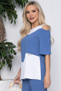 Костюм Аурика (белый/джинс) К10673 - Lt collection фото 7