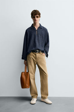DENIM COTTON-LINEN SHIRT