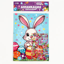 Цена за 2 шт. Аппликация жемчужными полубусинами «Пасха: зайка»