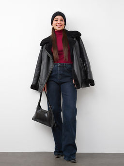 Утепленные Женские Джинсы Свободные