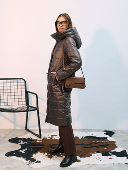 Пальто демисезонная "Анель" коричневый